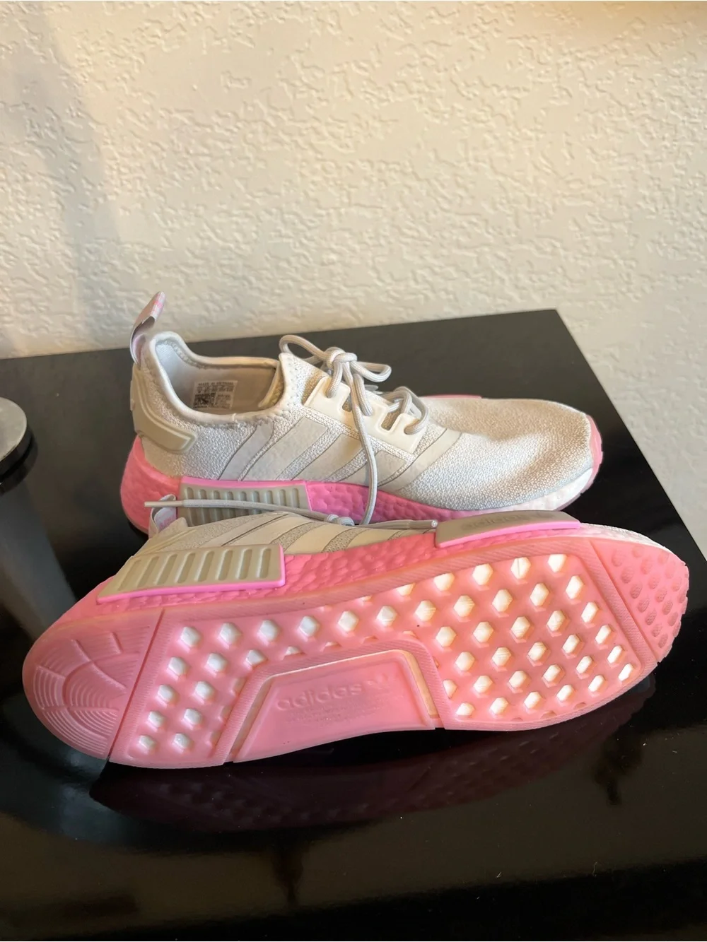 adidas Women's Cream and Pink Athletic Sneakers